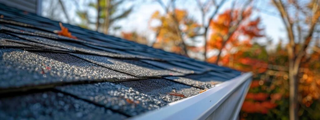 a close-up view of a well-maintained urban home showcasing an inspection of pristine gutters, with a focus on the clean lines and structural integrity, emphasizing the importance of proactive maintenance to prevent costly issues.