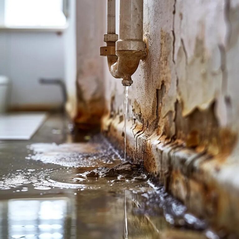 Water leak causing mold growth on walls, highlighting the urgency of detection and prevention