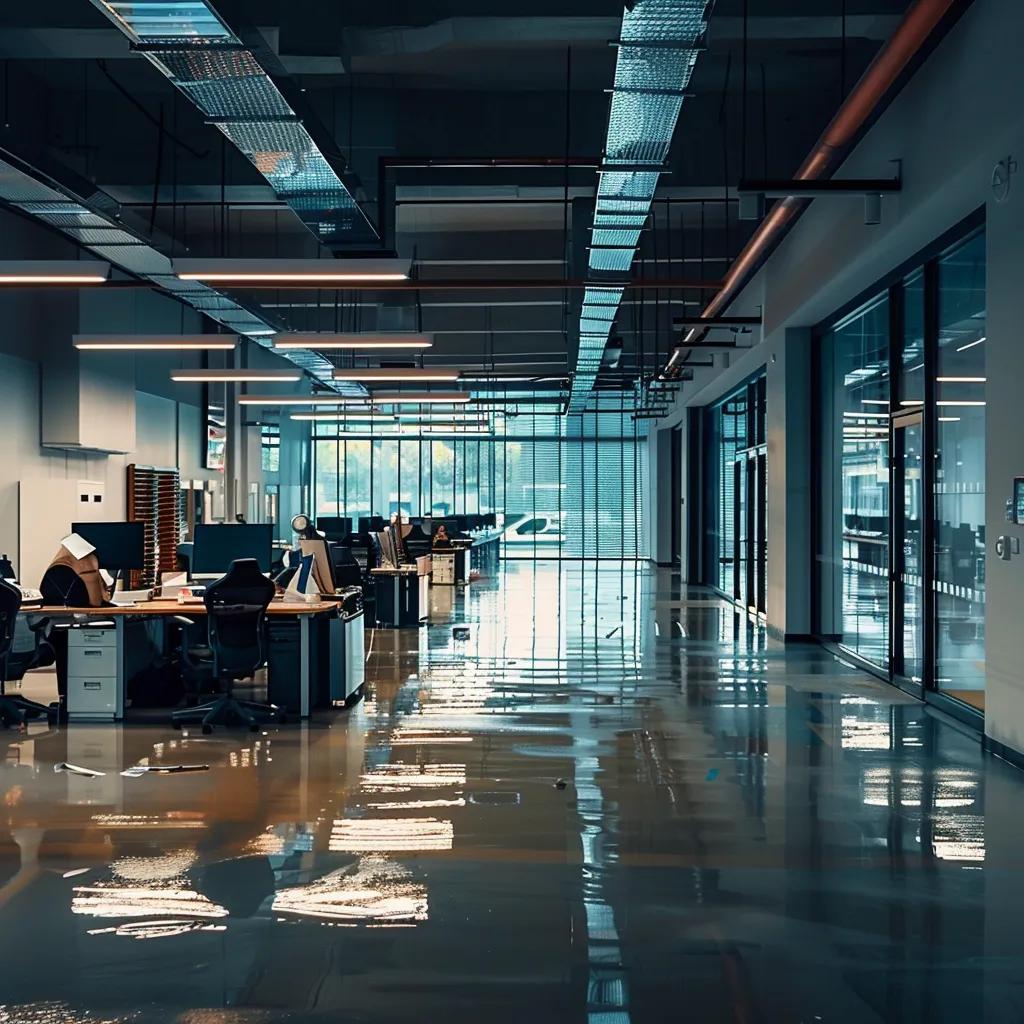 of-a-a-modern-bustling-offic-d4e74709-c51f-4630-848d-47ab82d9c767.webp water on the floor of a local business