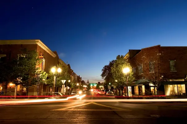 Spring Hill downtown area at night