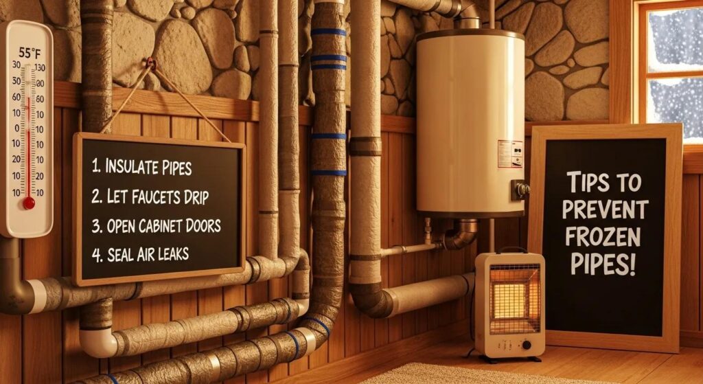 Cozy winter home with insulated pipes &mdash; tips to prevent frozen pipes