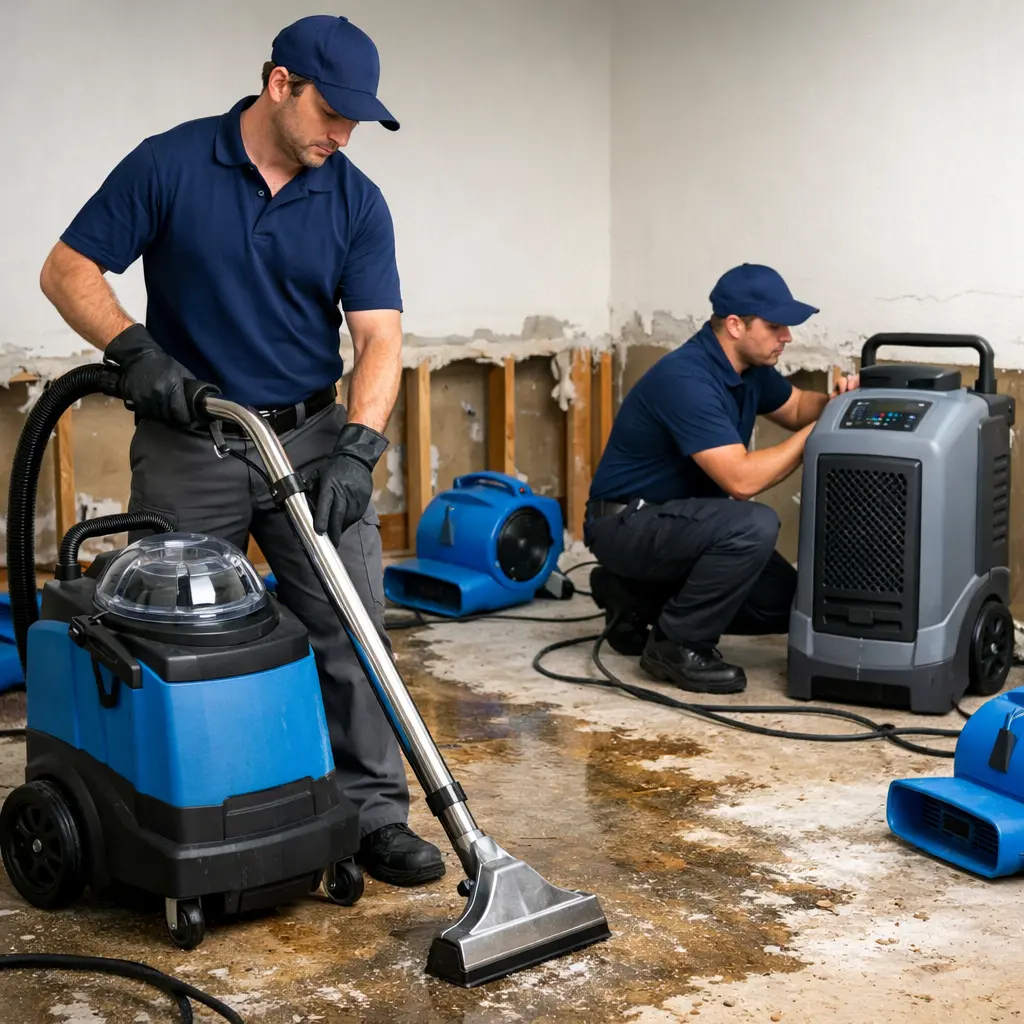 clean up in a house due to a leaky roof