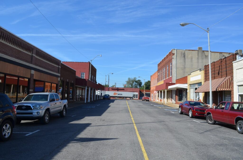Downtown business district in Portland, Tennessee