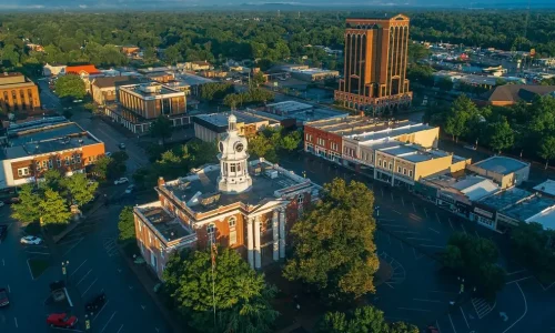 Murfreesboro, Tennessee City skyline at night